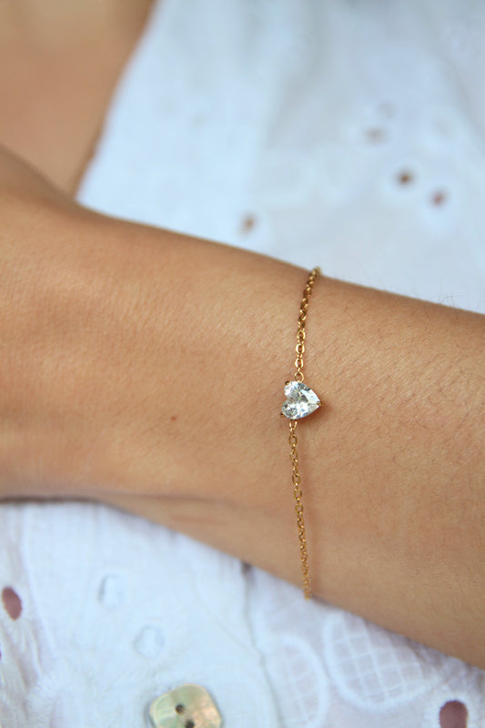 Bracelet coeur strass - LOVELY