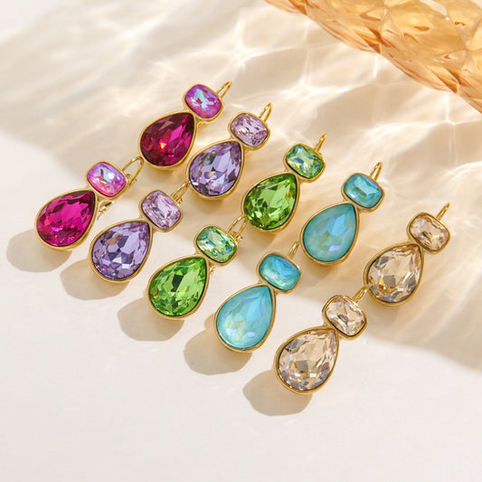 Boucles d'oreilles zircons colorés